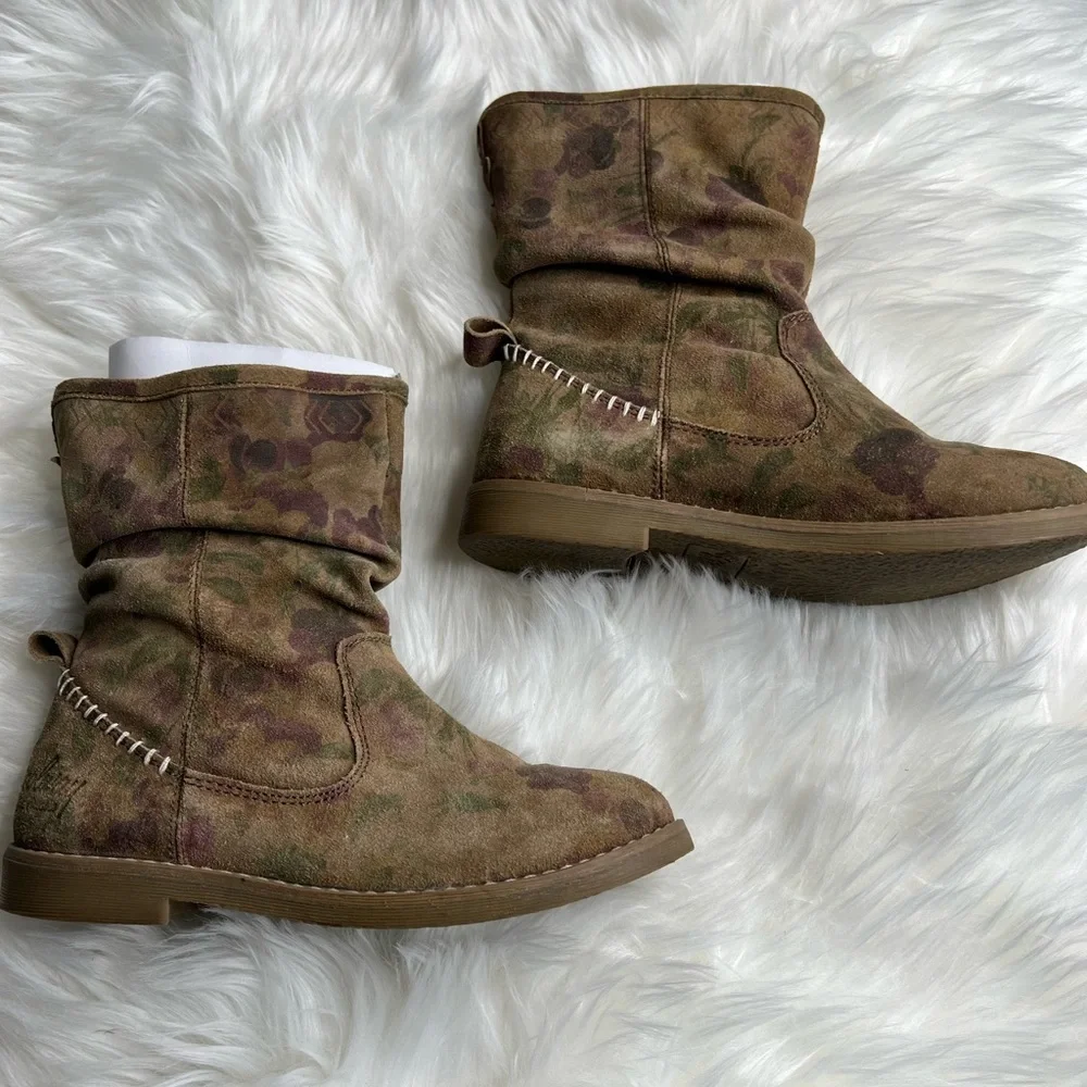Coolway Brown Floral Suede Ankle Boots - Picture 6 of 8